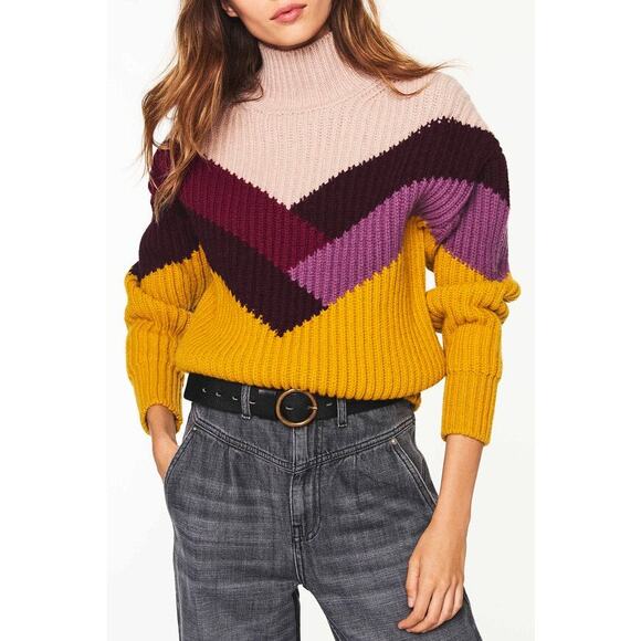 ba&sh Orlando Sweater Wool Blend Mockneck Chunky Knit Size Medium - Picture 1 of 11